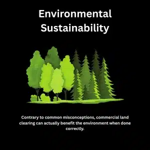 Green trees highlighting the environmental benefits of responsible commercial land clearing and development projects