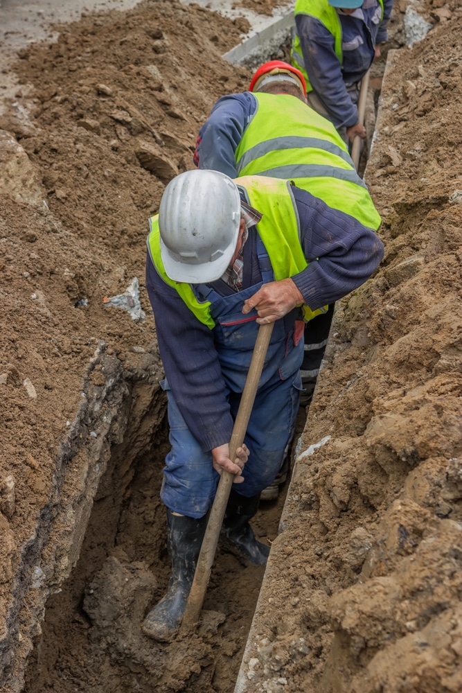 digging a trench